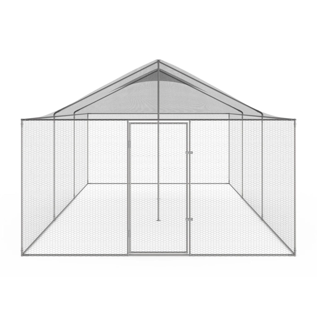 IDMarket - Voliera di 18 m² con recinto in rete metallica di 6 x 3 M per animali da cortile