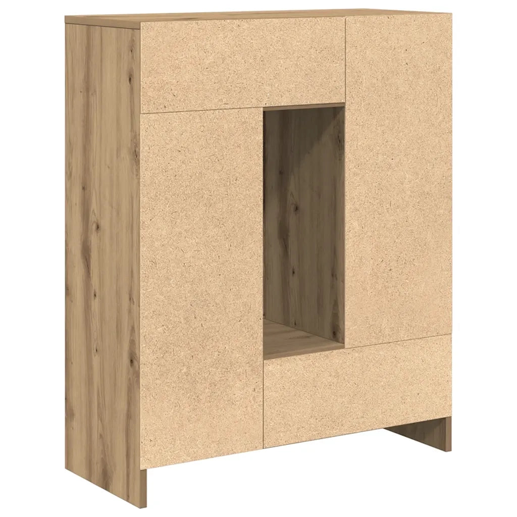 Credenza con Cassetti e Ante-Buffet-Armadio da cucina Rovere Artigianale 73x31x90 cm