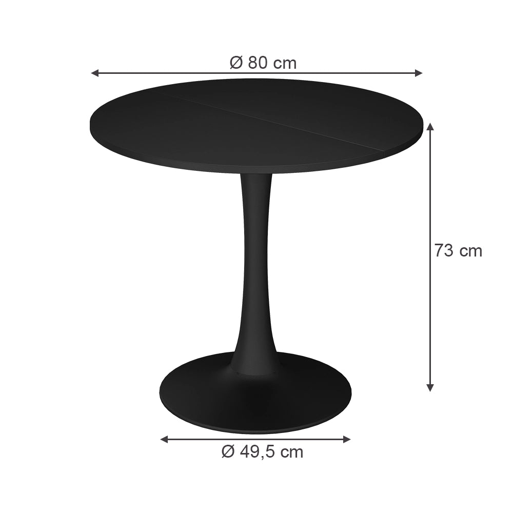 Vicco tavolo da pranzo Nero 80 x 80 cm
