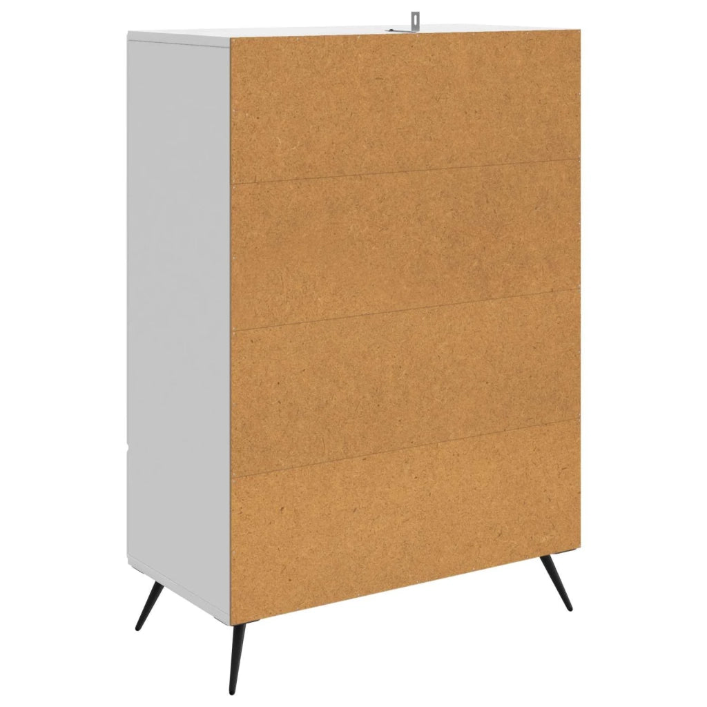 Credenza Bianco Lucido 66 x 34,5 x 95 cm Legno ingegnerizzato