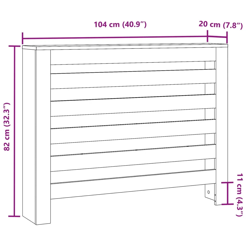 vidaXL Copertura Termosifone Bianca 104x20x82 cm in Legno Multistrato