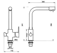 Miscelatore per lavello tre acque completo 