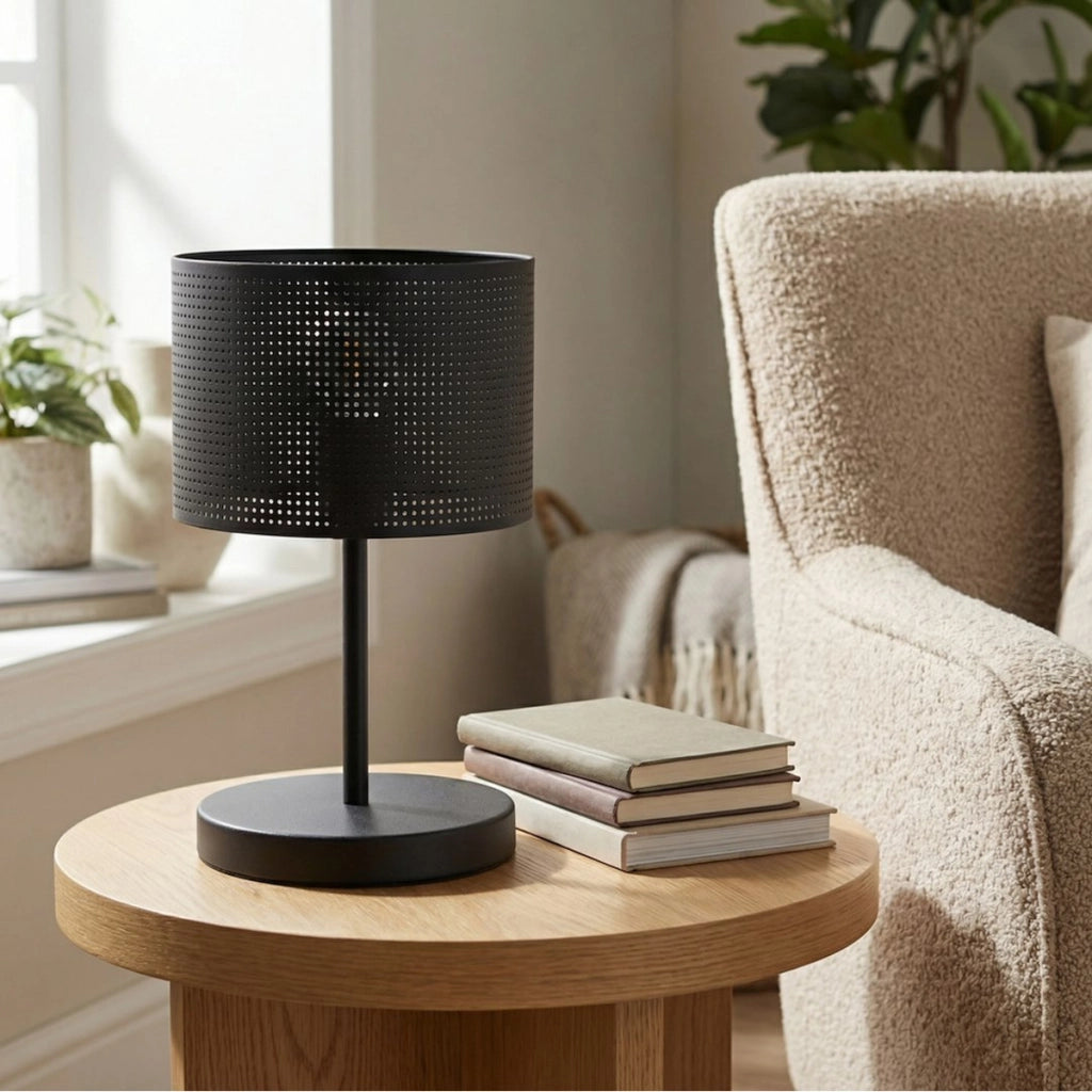 Lampada da tavolo LUX in acciaio nero opaco