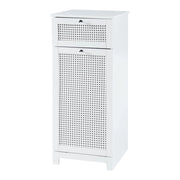 Mobile lavanderia in MDF PVC effetto rattan 90 x 38 x 40 cm bianco 03_0010147