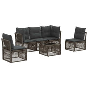 Set Divano da Giardino 6 pcs Grigio polyrattan