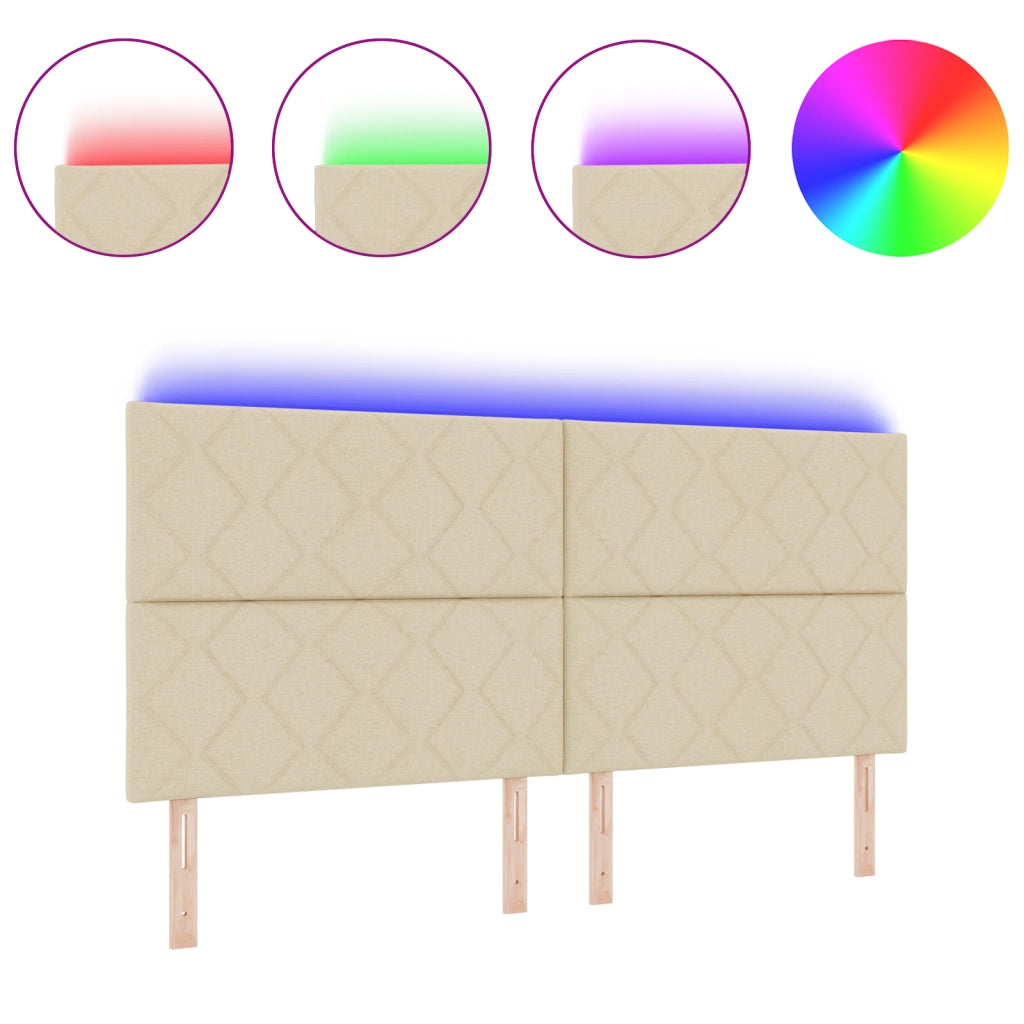 Testata LED  Design a Blocchi di Diamante Panna 200 cm Tessuto