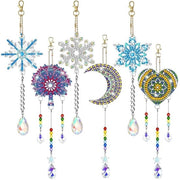 Decorazione per finestre 5D - Ornamento a forma di fiocco di neve in cristallo - Incluso adesivo e perle - Disponibile in diverse dimensioni - Decorazione per casa e giardino