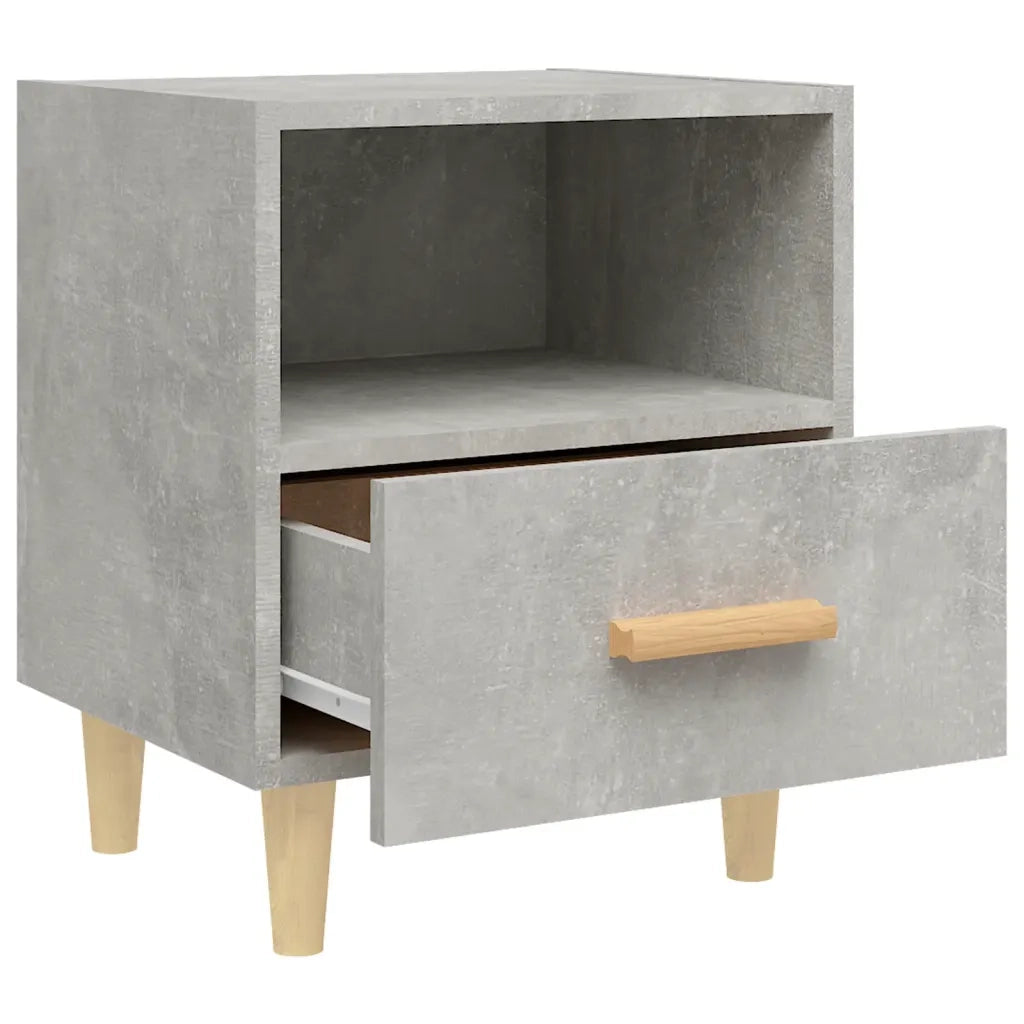 Comodino | Armadio da Notte | Mobiletto da notte Grigio Cemento 40x35x47 cm