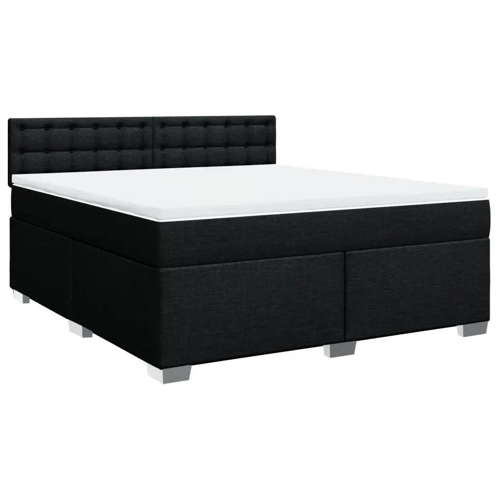 Giroletto a Molle con Materasso Nero 180x200 cm in Tessuto 3285983