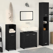 Set di mobili per il bagno 4 pcs Rovere Nero Legno multistrato 3332562
