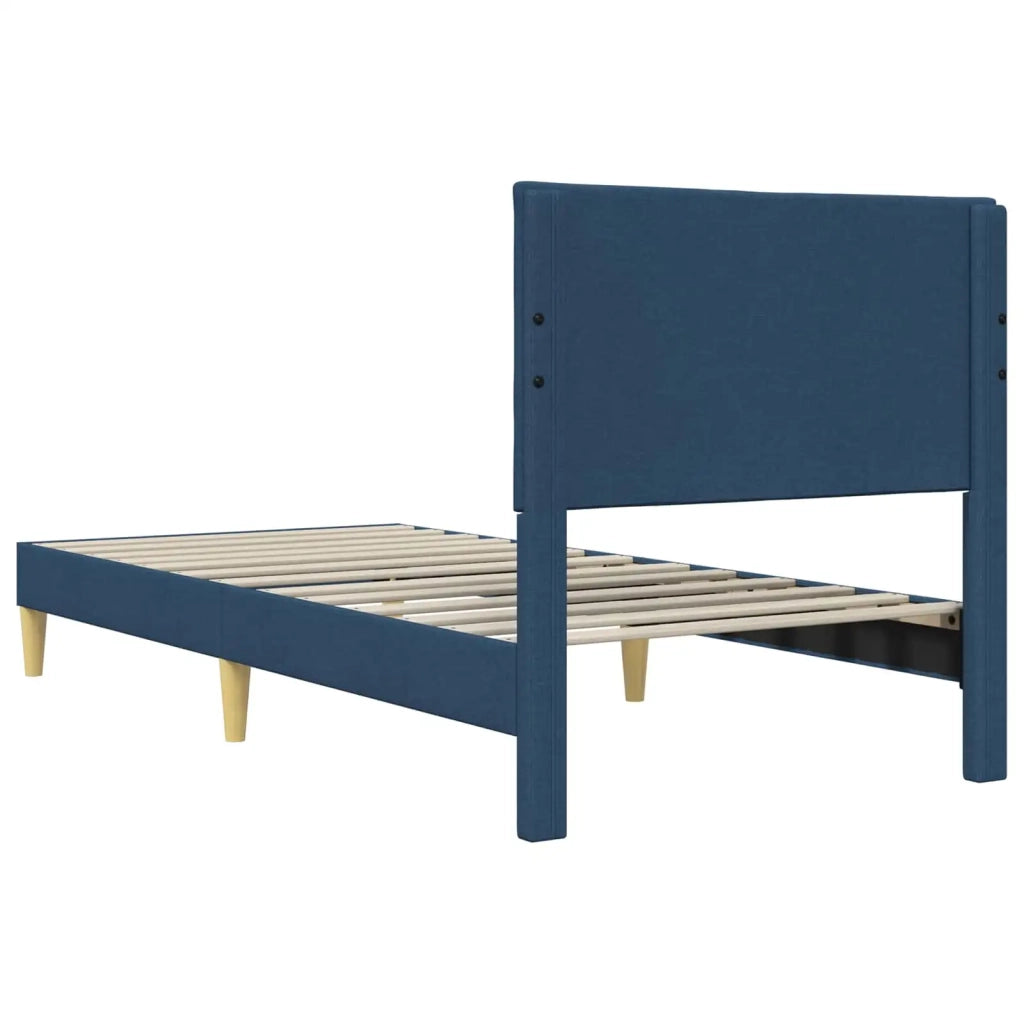 Struttura del letto con testiera Blu 90 x 190 cm Tessuto