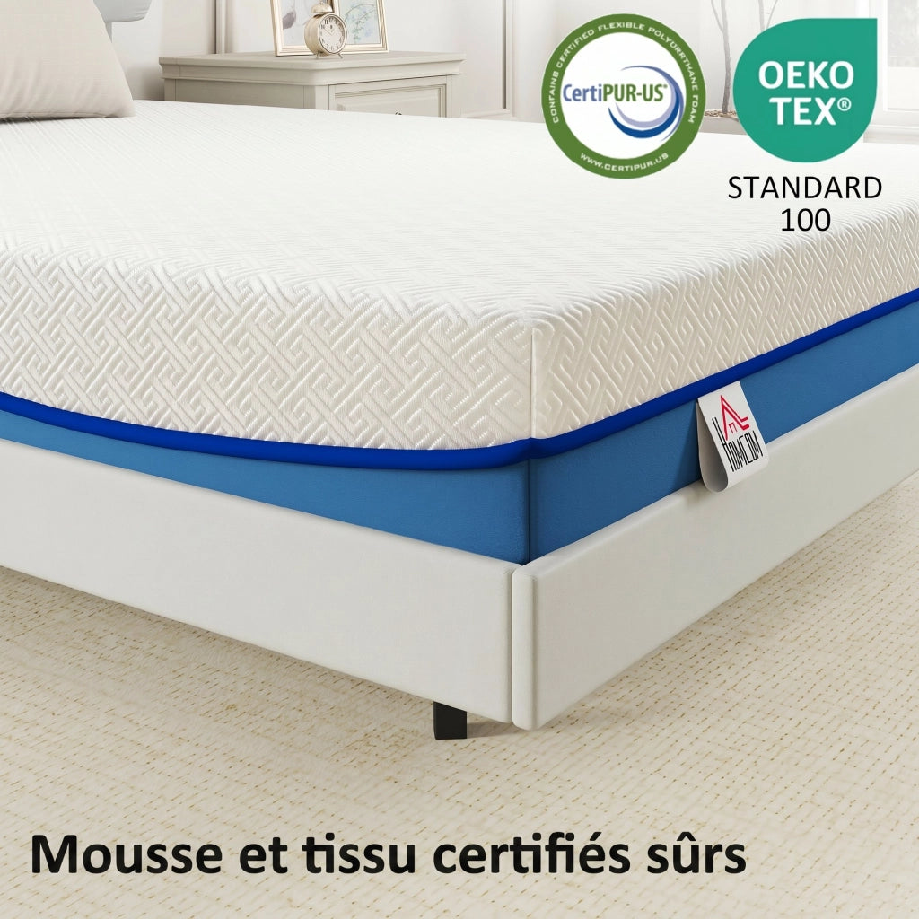 Materasso 140x190 ¨C zephmum ¨C Memory Foam al T¨¨ Verde, Copertura Lavabile