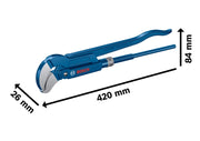 CHIAVE PER TUBI AD ANGOLO DI 45° LUNGA 420mm BOSCH PROFESSIONAL - 1600A02W3T