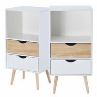 Bolt - mobiletto in stile nordico con 2 cassetti e 1 vano a giorno