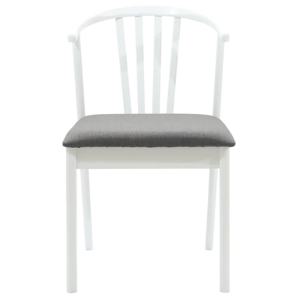 Sedia da pranzo 2 pcs Bianco e Grigio Legno di gomma massiccio 42020397