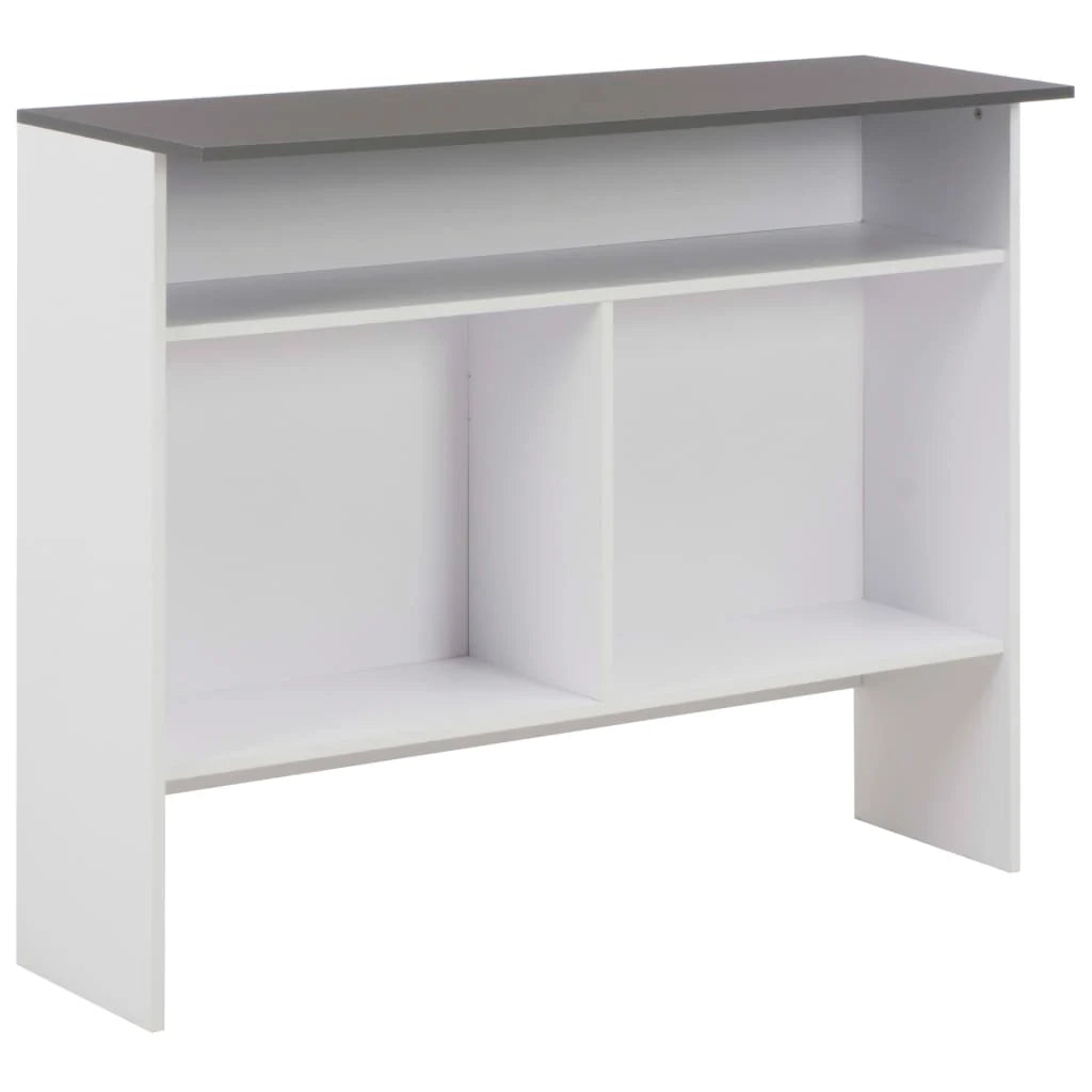 Tavolo alto da bar/bistrot con 2 piani bianchi 130 cm 0902035