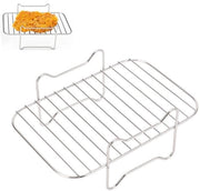 Griglia per Frittura - Griglia in Acciaio Inossidabile - 20 x 14 x 8 cm - Adatto per DZ201/401 - Compreso Spazzola Olio - Aumenta la Capacità di Cucina - Griglia Frittura