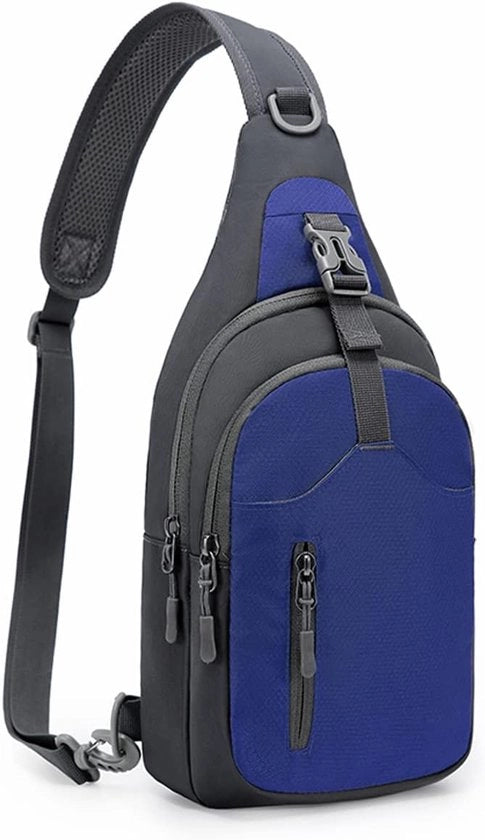 Borsa da spalla per uomo e donna, borsa da viaggio leggera con più compartimenti, adatta per camminare, andare in bicicletta, viaggiare e campeggiare (blu scuro)