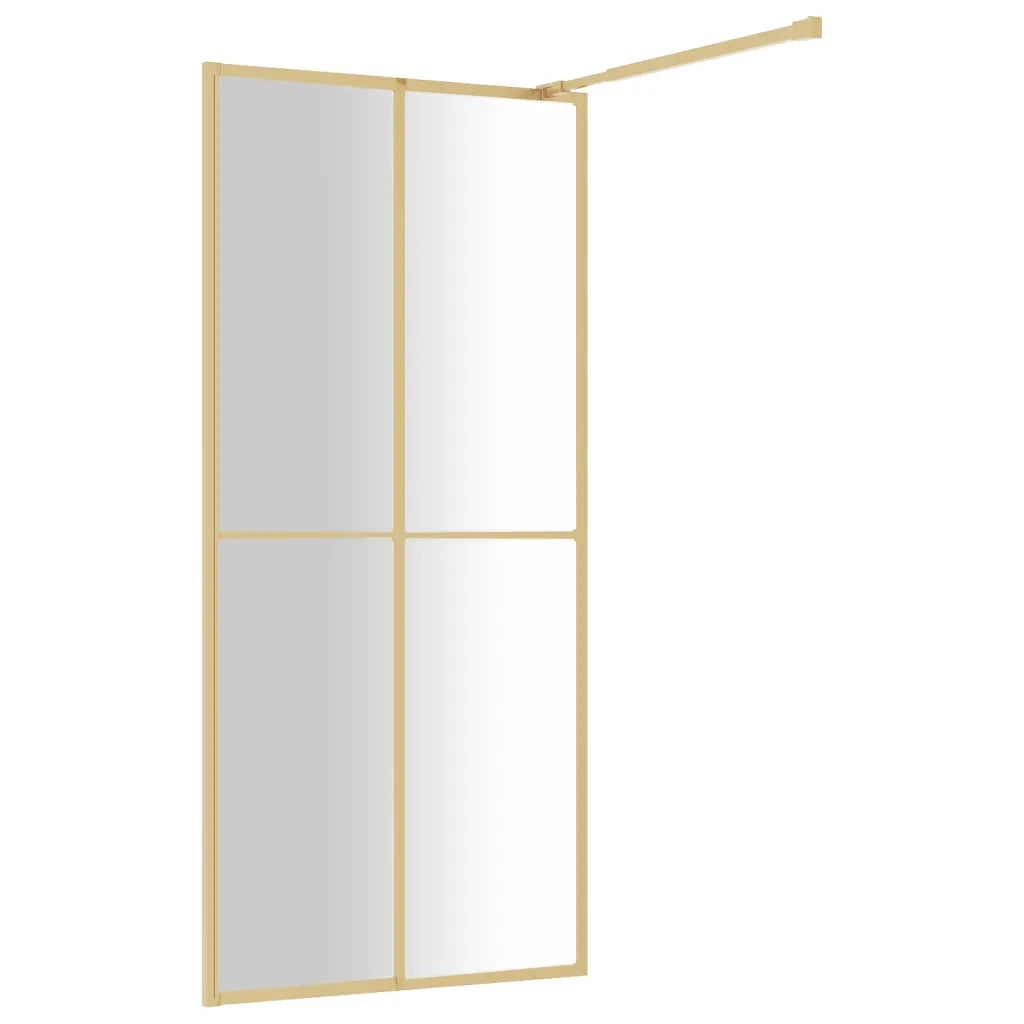 Parete per Doccia Walk-in Vetro Trasparente ESG 90x195 cm Oro 154945