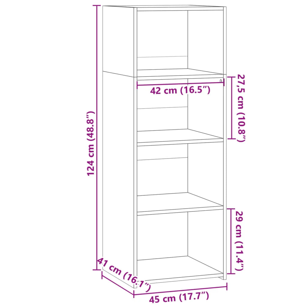 Buffet credenza cassettiera mobiletto mobile contenitore organizer cucina soggiorno salotto alto 45 x 41 x 124 cm legno ingegnerizzato marrone 02_0033359