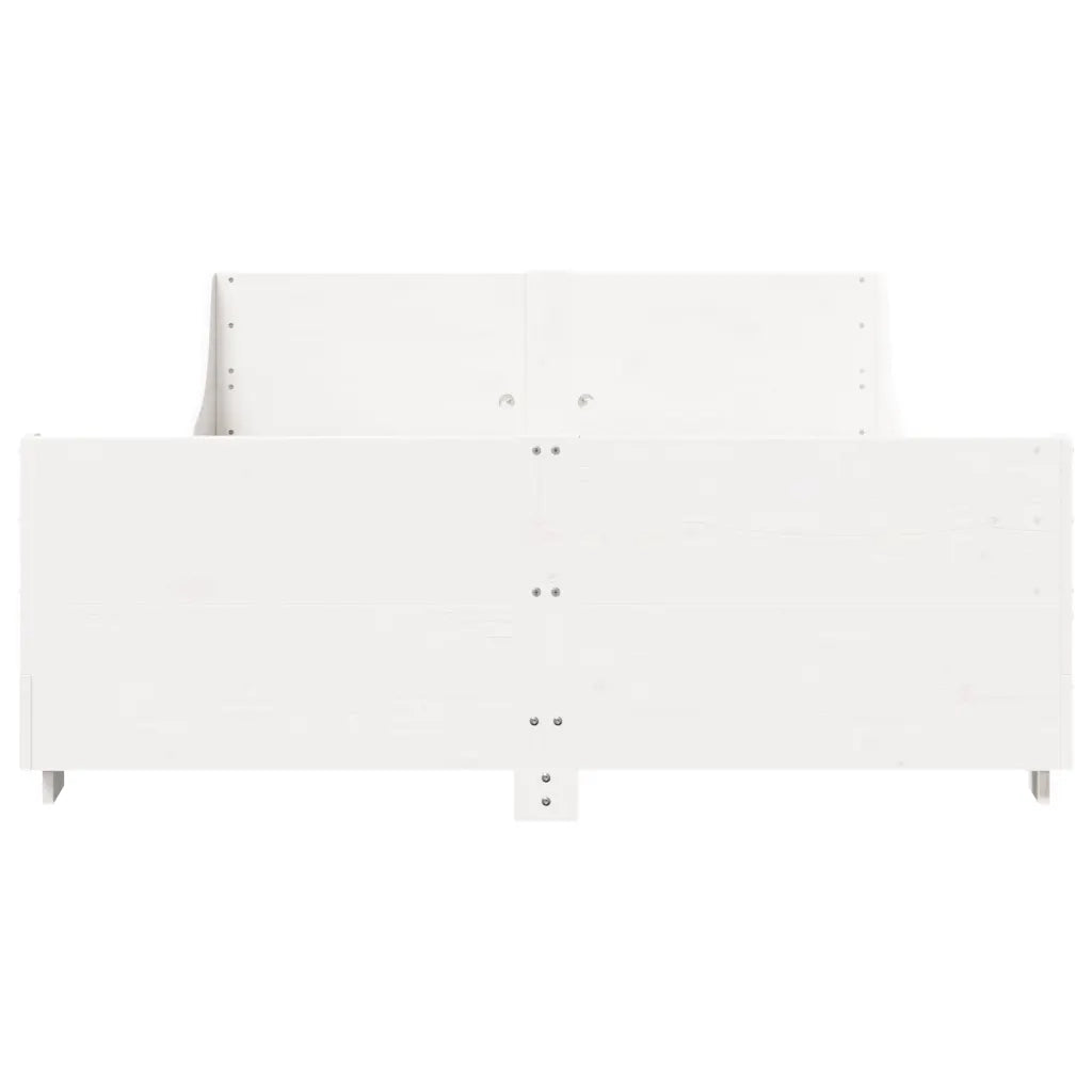 Letto senza Materasso Bianco 120x200 cm Legno Massello di Pino 850771