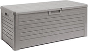 Baule multiuso da esterno Florida 550 litri con seduta per due persone effetto legno colore grigio tortora Toomax