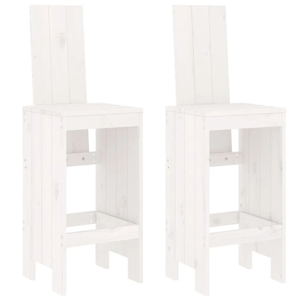 Set Bar da Giardino 3 pz Bianco in Legno Massello di Pinocod mxl 107590