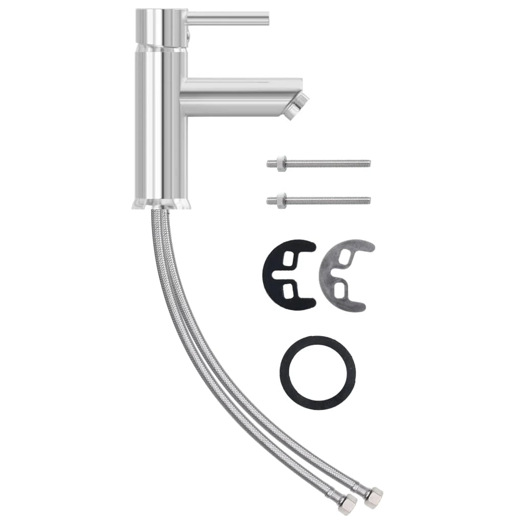 Rubinetto per lavabo miscelatore per bagno arredo bagno per interni finitura cromata 17,6 cm 02_0003518