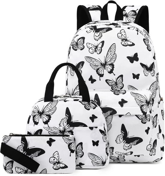 Set 3 in 1 per Ragazze - Borsa per Scuola - Borsa per Spesa - Portafoglio/Clutch - 3 Configurazioni - Comparto per Laptop da 15 Pollici - Borsa Leggera