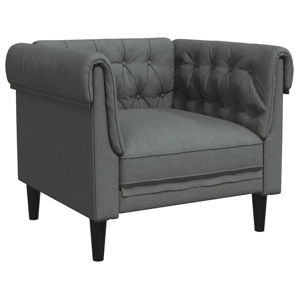 Set di divani 3 pcs Grigio scuro Tessuto