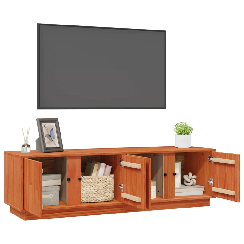 Mobile TV Marrone Cera 140 x 40 x 40 cm Legno di pino massiccio 870000