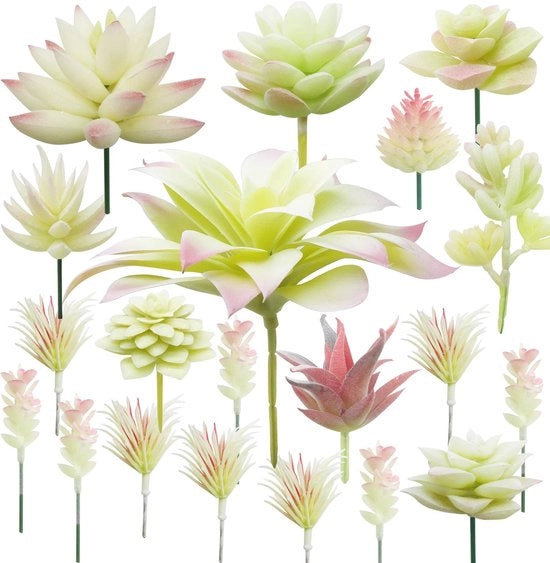 20 pezzi di piante artificiali cremo, piante artificiali di fiori, piante di interni, non impiantate, piante artificiali di fiori, piante artificiali incidentali per decorazione di interni giardino interno