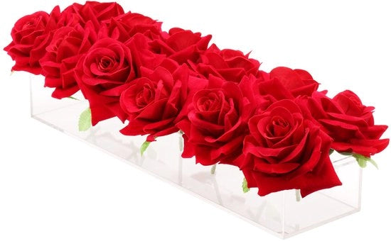 Vasi di vetro Vaso di vetro trasparente per fiori Vaso di vetro per decorazione da tavolo Vasi decorativi per pampasgras Tulipani Rose Decorazione per camera da letto Sala da pranzo Ufficio