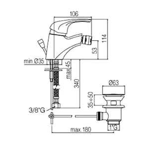 Miscelatore per bidet serie nettuno due paffoni