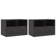 Mobile TV multimediale scaffale TV credenza mobile TV sala da pranzo soggiorno camera da letto 2 pezzi 67 x 39 x 44 cm acciaio nero 02_0028542