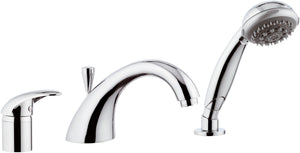 Rubinetto bordo vasca con deviatore, bocca pesante e doccetta - serie ten