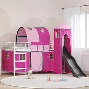 Struttura del letto loft per bambini-Giroletto per bambini Bianco e Rosa 90 x 200 cm 394785