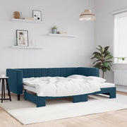 Divano Letto con Letto Estraibile Blu 80x200 cm in Velluto 3196683