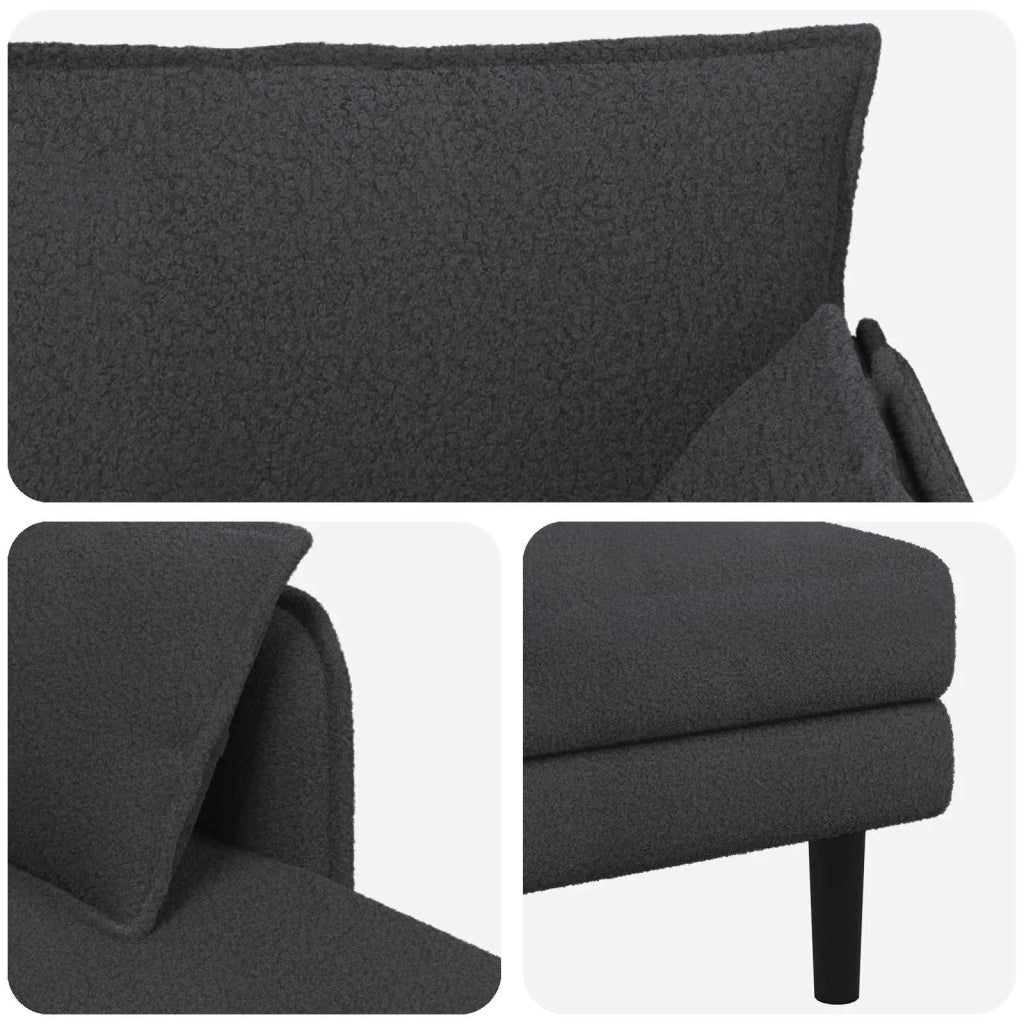 Chaise longue oversize Grigio Scuro Bouclé 42048070