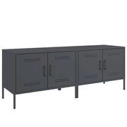 Mobile TV multimediale scaffale TV credenza mobile TV sala da pranzo soggiorno camera da letto 2 pezzi antracite 68 x 39 x 50,5 cm acciaio antracite 02_0028569