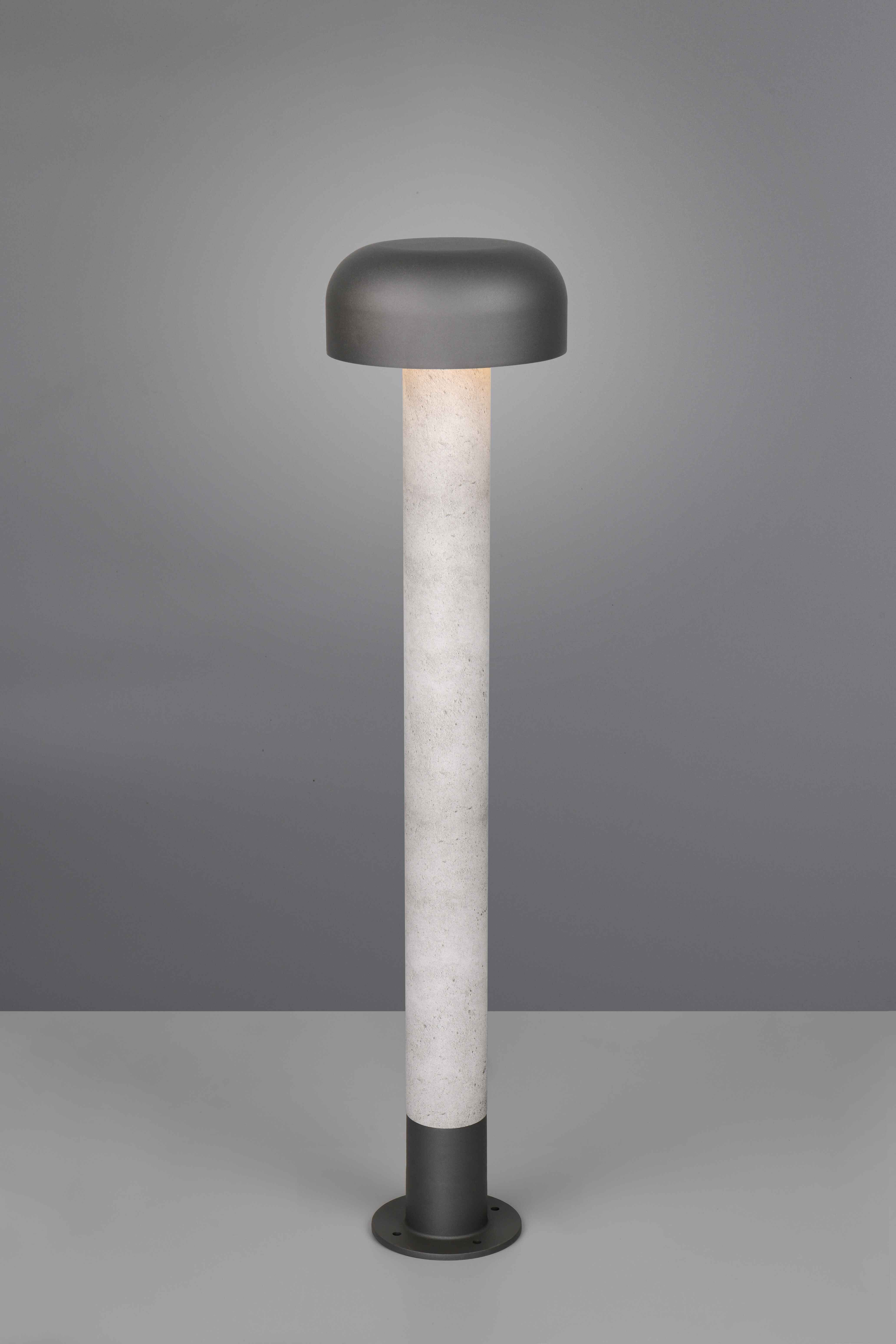 Palo alto da esterno, alluminio, antracite e cemento, H 85 cm, Fraser