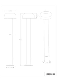 Palo alto da esterno, alluminio, antracite e cemento, H 85 cm, Fraser