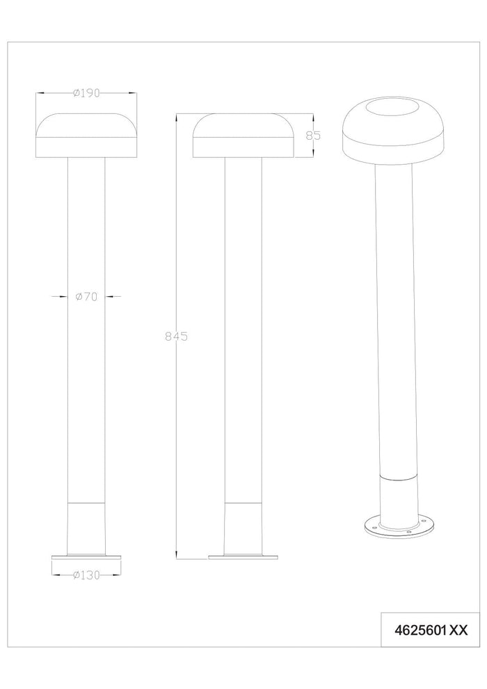 Palo alto da esterno, alluminio, antracite e cemento, H 85 cm, Fraser