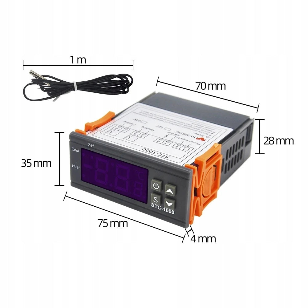 Termostato Regolatore di Temperatura STC-1000 230V – Display LED, Sonda Impermeabile | Controllo da -50°C a 110°C