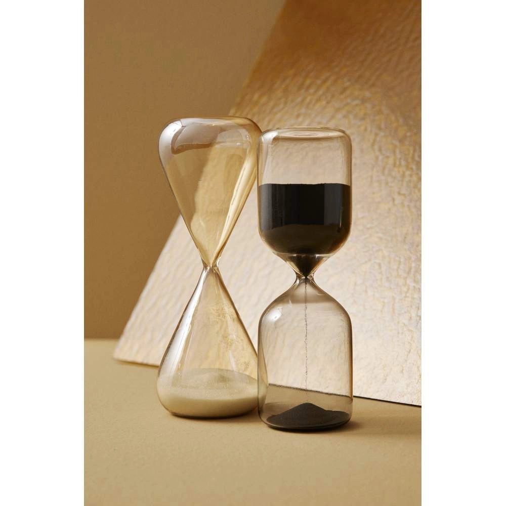 Clessidra in Vetro Decorativa Ambra Bianco Kronos Formato: 29 cm