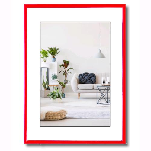 Cornice Foto Stampe Portafoto Quadro Minimal HOOKER PVC Colore ROSSO 30x40 cm