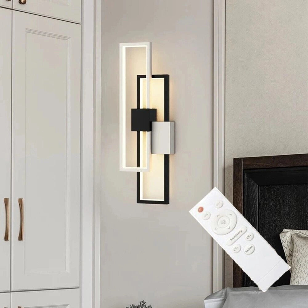Applique Lampada da parete per interni luce muro a LED 23W moderna dimmerabile con telecomando cambia 3 tonalita luce bianca