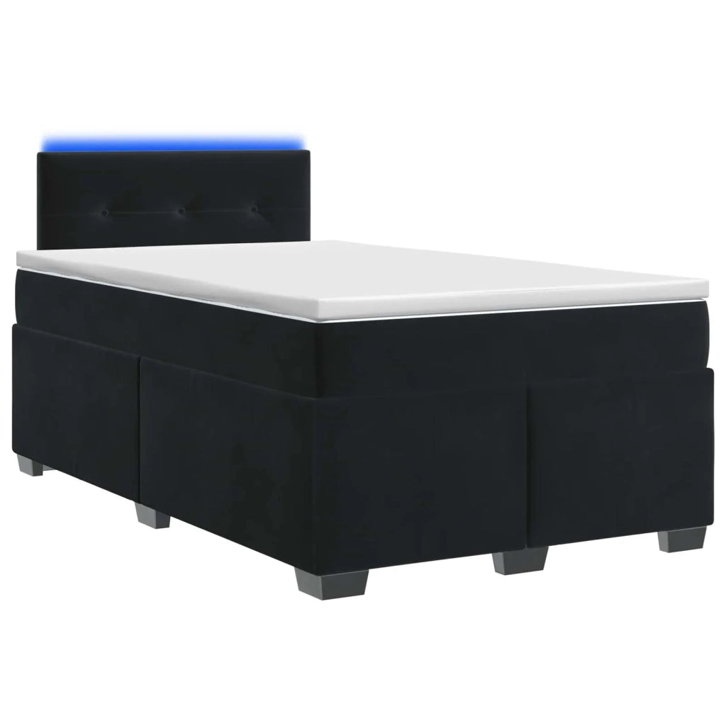 Letto con Box Spring, Materasso e LED Nero 120 x 200 cm Velluto 3452158