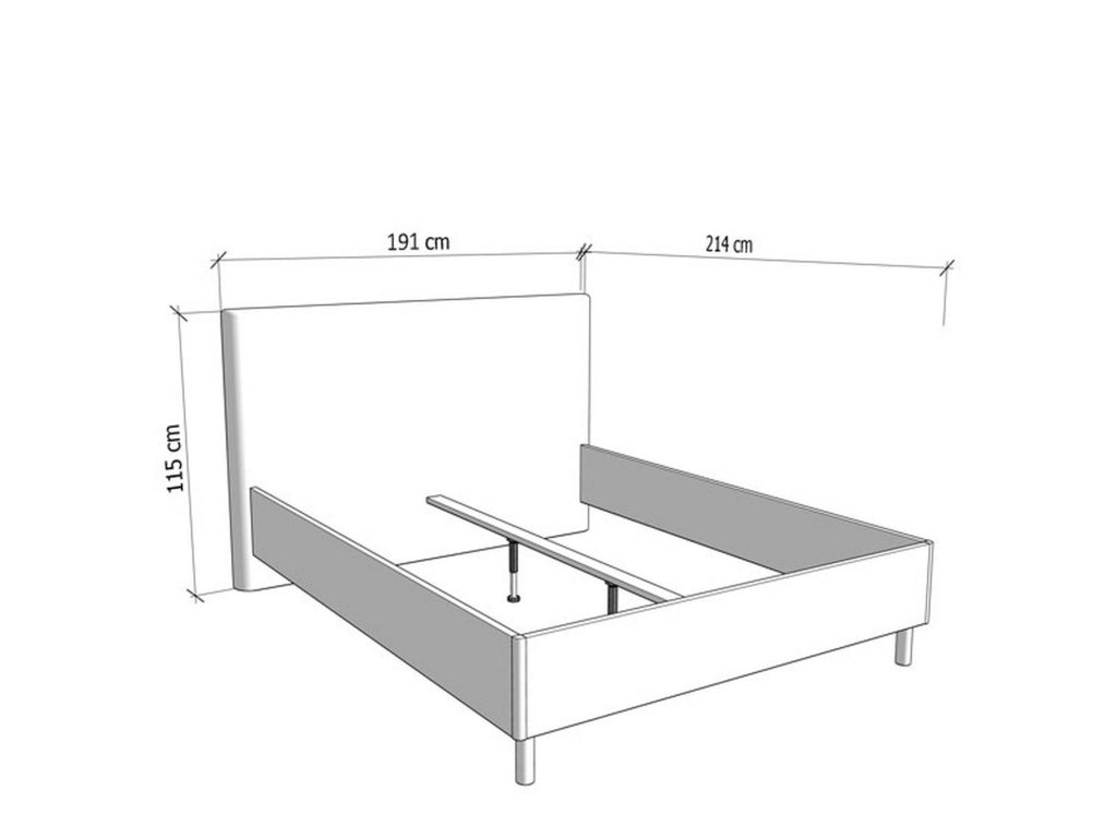 Letto Matrimoniale Uboldo, Letto Matrimoniale Dimensione Materasso 160x200 cm, Beige