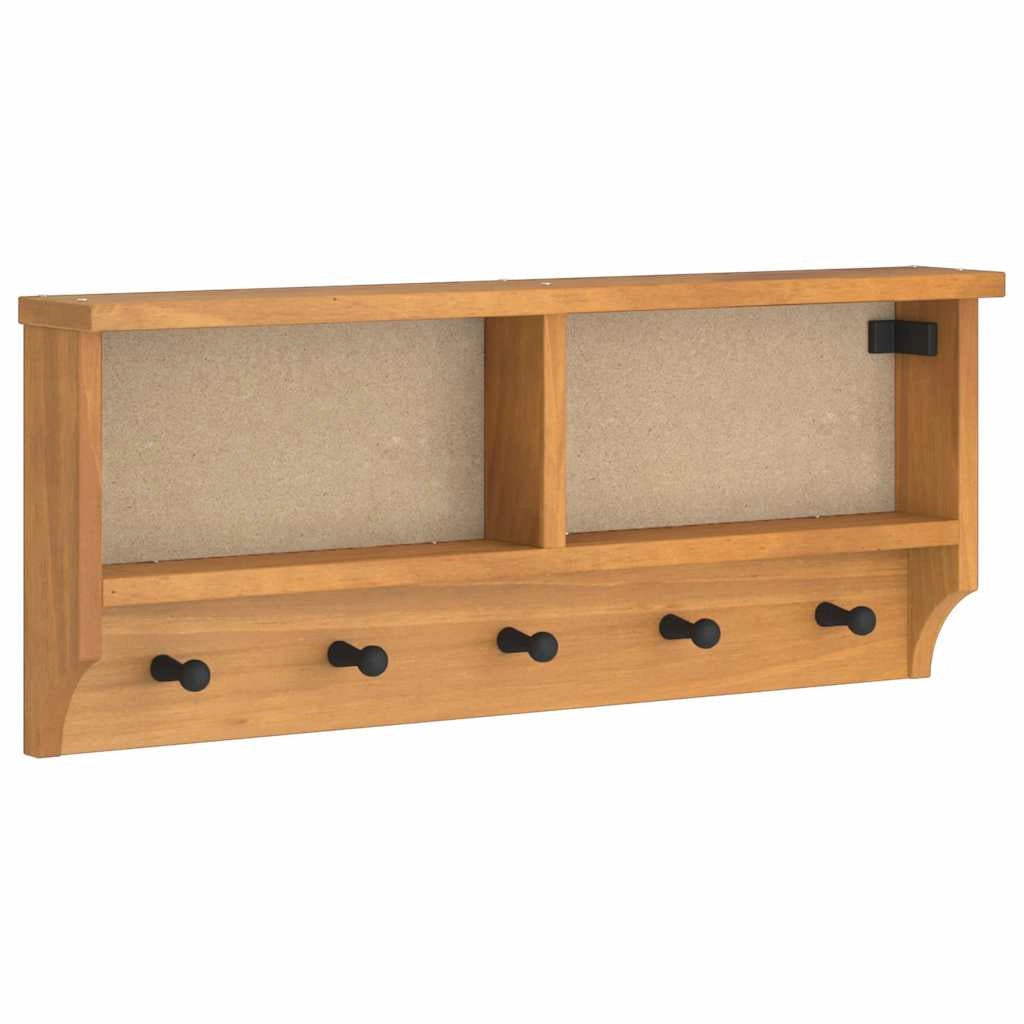 Appendiabiti da parete con pratici ganci 87 x 12 x 35 cm stile rustico legno di pino massiccio 02_0056692
